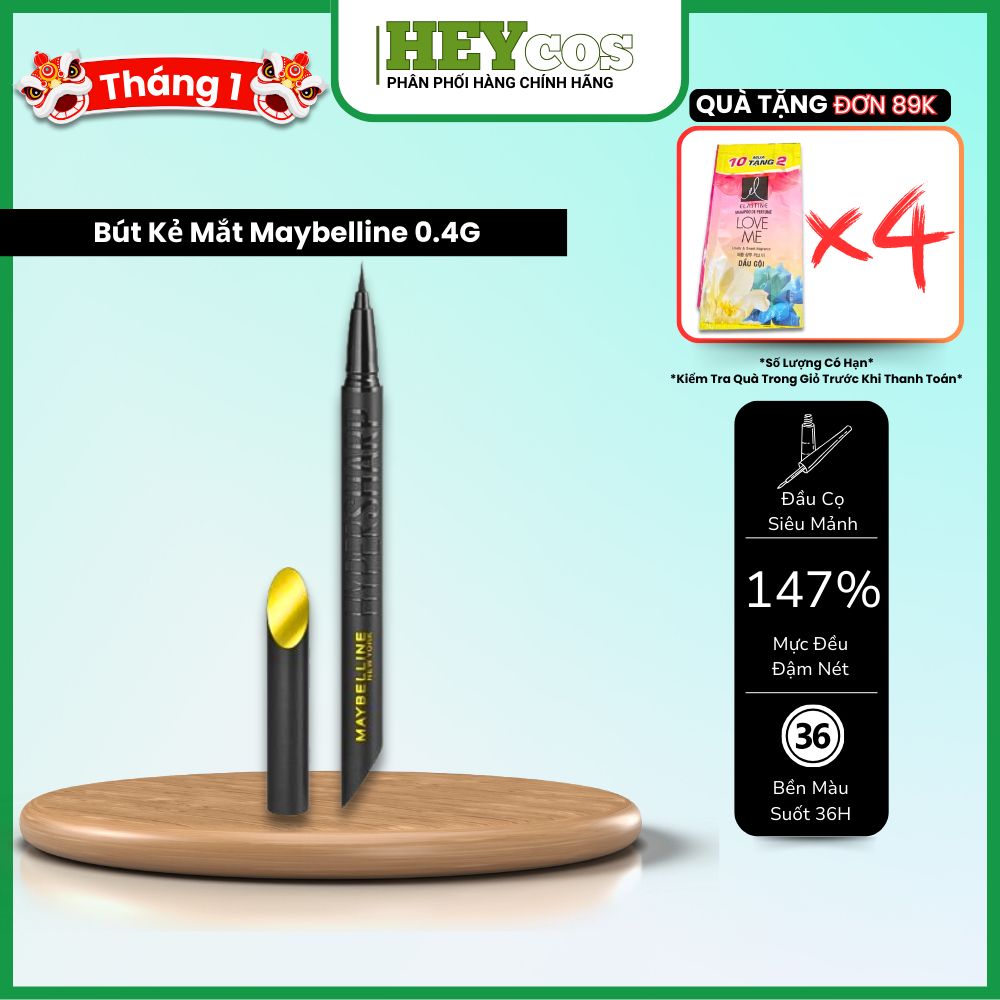 Bút Kẻ Mắt Nước Siêu Sắc Mảnh Maybelline New York Hyper Sharp Liner Extreme 0.4g | HEYCOS