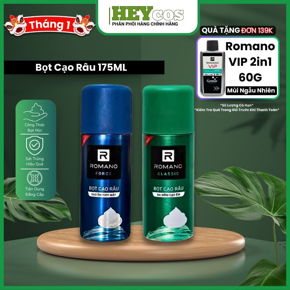 Bọt cạo râu ROMANO FORCE/CLASSIC 175ml dành cho phái mạnh