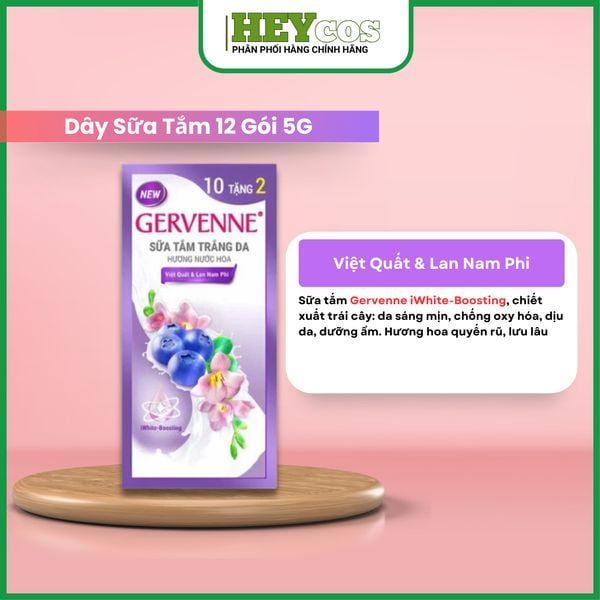  (12 gói) DÂY SỮA TẮM GERVENNE 5g - HEYCOS 