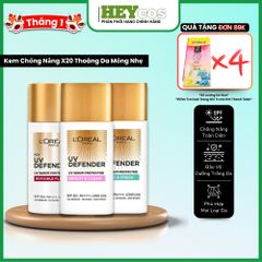 Kem chống nắng x20 thoáng da mỏng nhẹ L'Oreal Paris UV Defender Serum 50ml SPF 50++ | HEYCOS