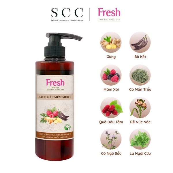  Dầu Gội Fresh Thảo Mộc Dưỡng Sinh 480g (Sạch Gàu Mềm Mượt / Chắc Khỏe Bồng Bềnh) 