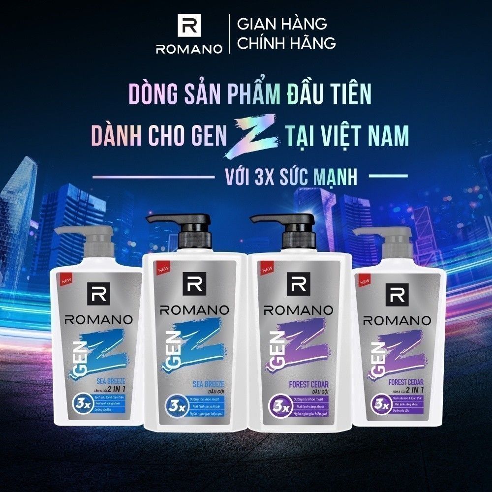  Dầu Gội & Tắm Gội Romano Gen Z 610g 