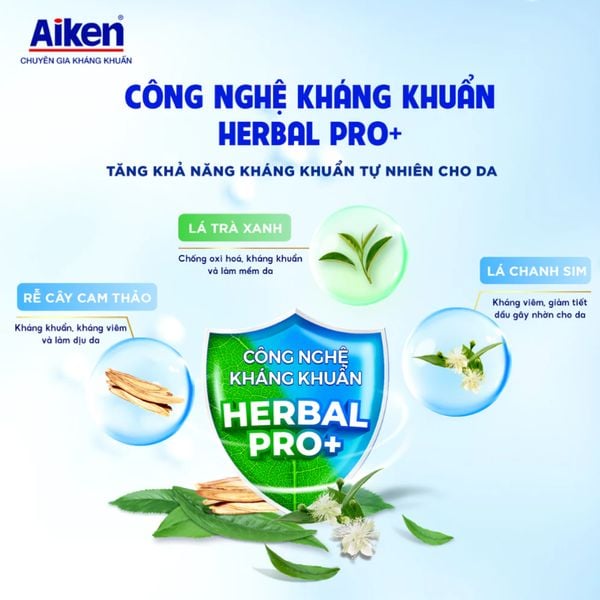  [CHÍNH HÃNG] Sữa Tắm Aiken Thảo Mộc 845g 