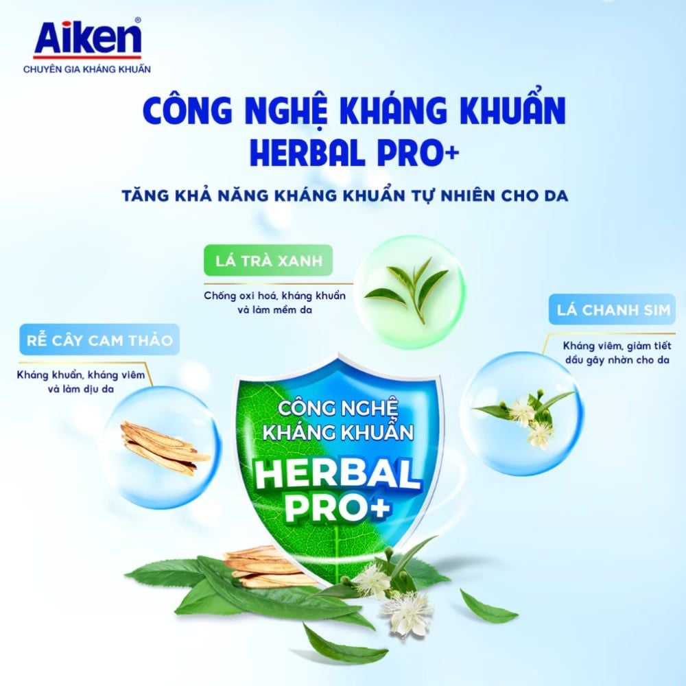  [CHÍNH HÃNG] Sữa Tắm Aiken Thảo Mộc 845g 