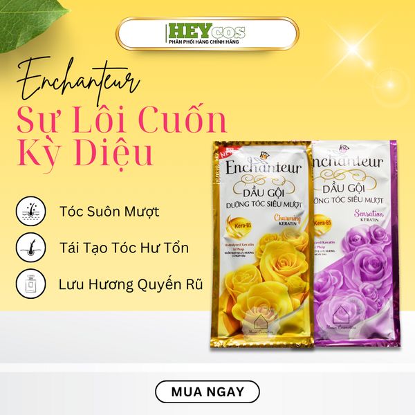  Dây 12 gói dầu xả dưỡng tóc Enchanteur siêu mềm mượt 6g/gói| HEYCOS 