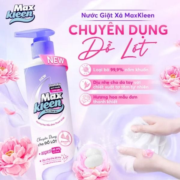  [CHÍNH HÃNG] Nước giặt xả MaxKleen đồ lót 650g 