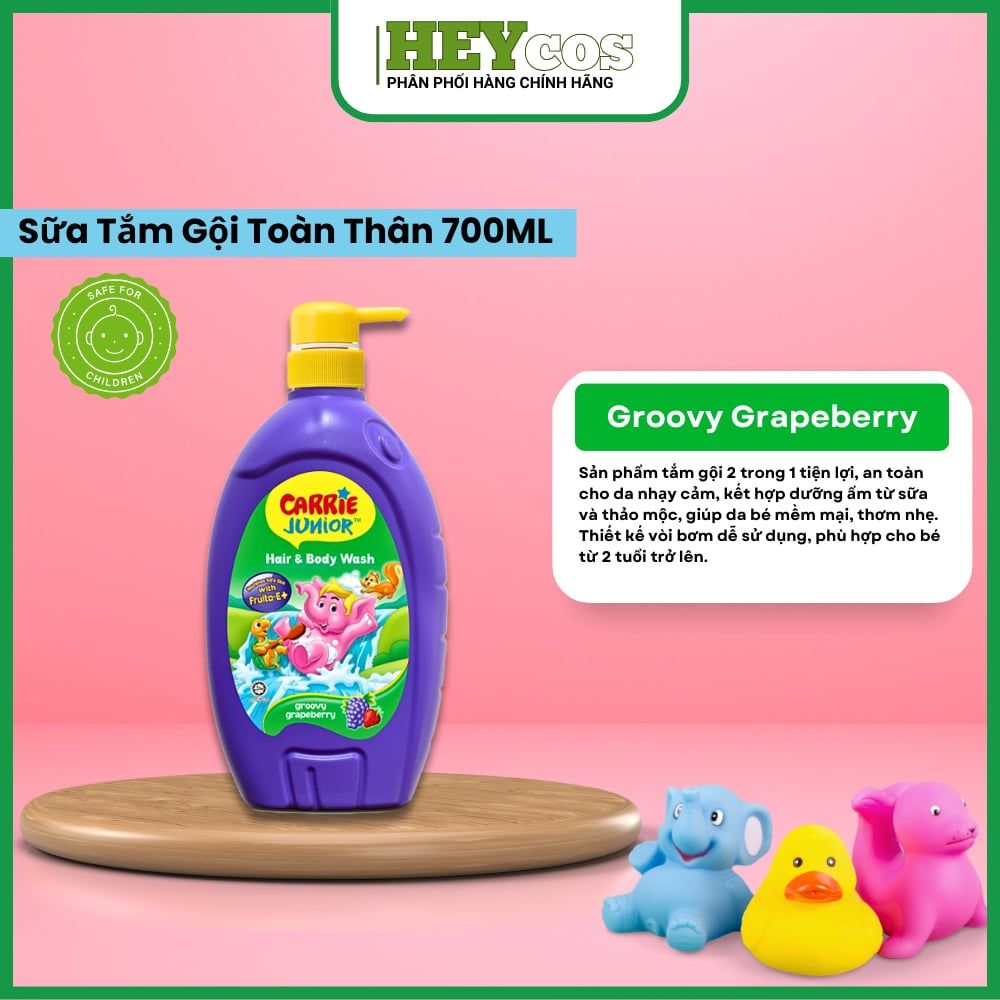  Sữa tắm gội toàn thân Carrie Junior dành cho bé từ 2 tuổi 700G| HEYCOS 