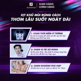  [TĂNG 40% DUNG TÍCH] Xịt khử mùi cho nam ngăn vệt ố vàng Romano Gen Z 182ml 