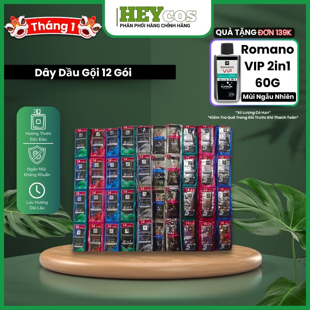 Dây dầu gội Romano 12 gói/14 gói |HEYCOS