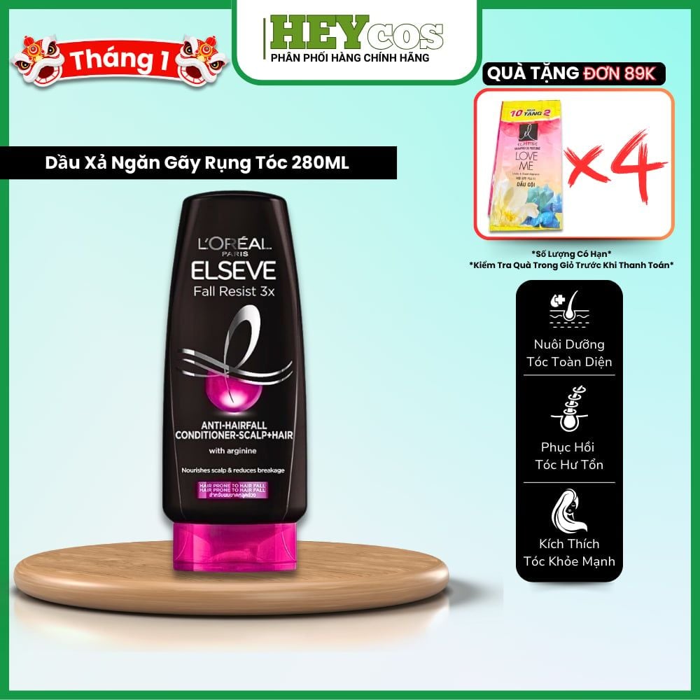 Dầu Xả Ngăn Gãy Rụng Tóc L'Oreal Paris Elseve Fall Resist 3X Conditioner 280ML