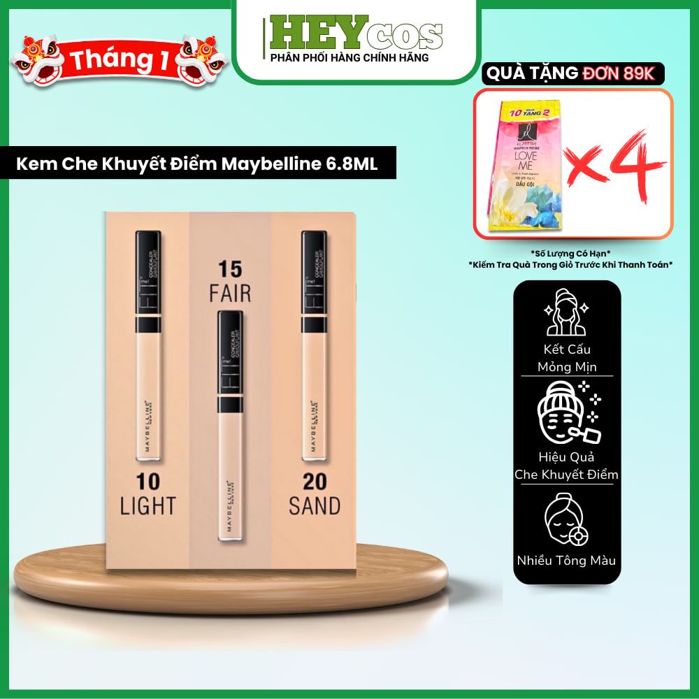 Kem Che Khuyết Điểm Mịn Lì Tiệp Mọi Tông Da Fit Me Concealer Maybelline New York 6.8ml | HEYCOS