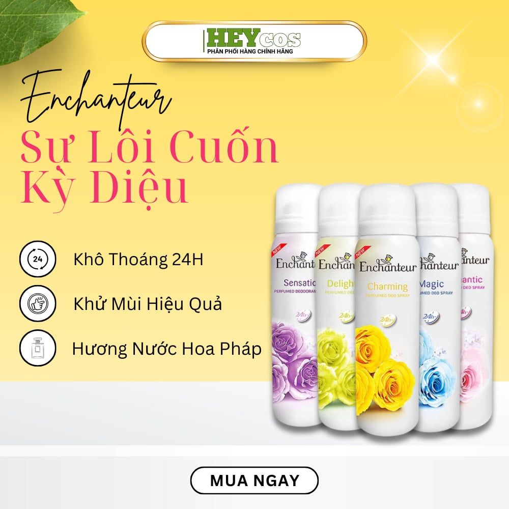  Xịt khử mùi Enchanteur Charming/Delightful/Romantic/Magic 150ml | HEYCOS 