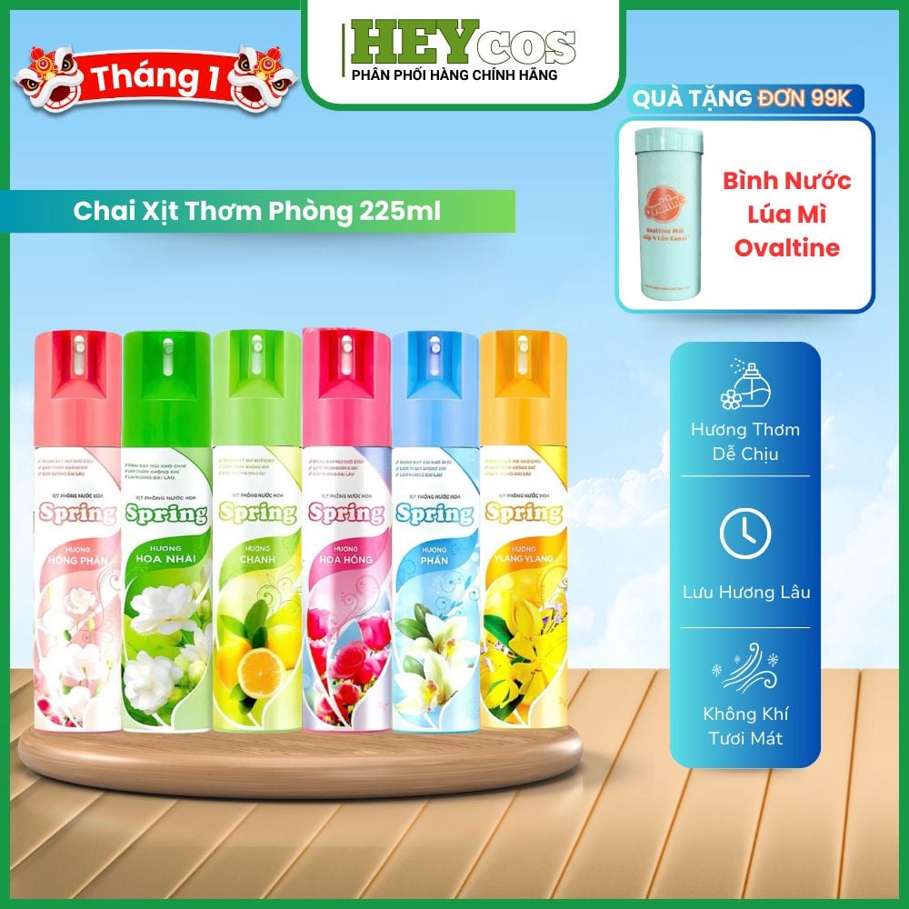 Xịt Phòng Spring Hương Nước Hoa 225ml