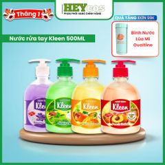 Nước rửa tay Kleen dưỡng ẩm chiết xuất từ thiên nhiên 500ml