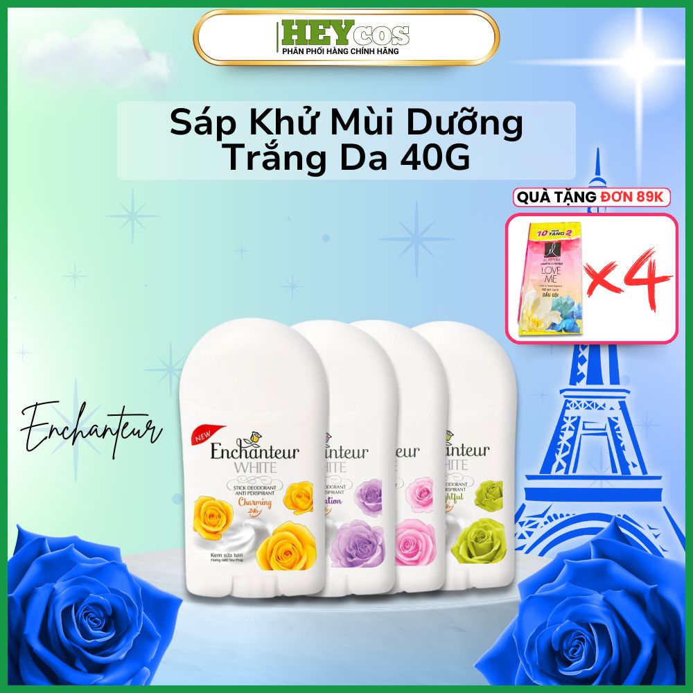 Sáp khử mùi trắng da Enchanteur Charming/ Romantic/ Delightful 40gr | HEYCOS
