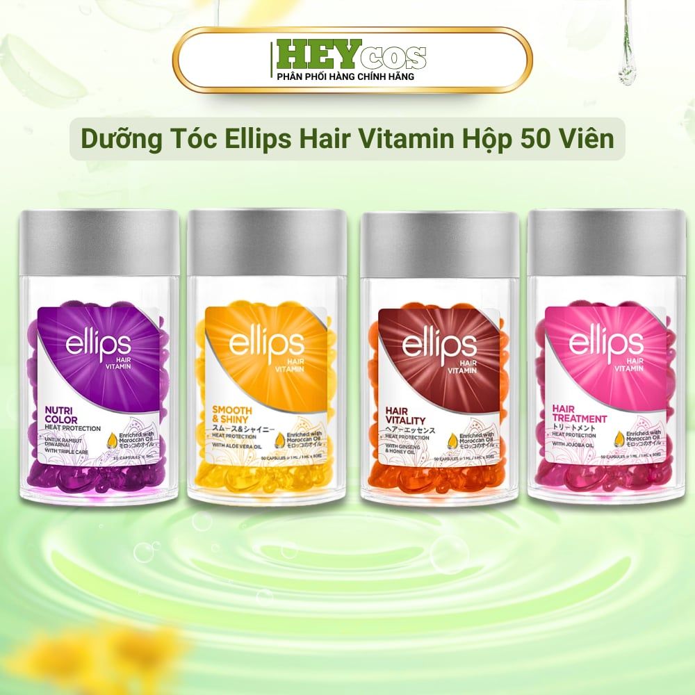  [TẶNG 2 VIÊN SERUM] (Hộp 50 Viên) Serum Dưỡng Tóc Ellips Hair Vitamin 