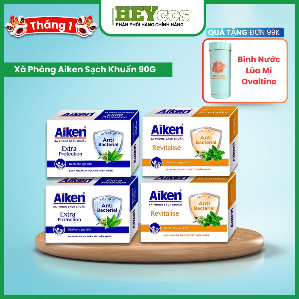 XÀ PHÒNG AIKEN SẠCH KHUẨN 90G| HEYCOS xà bông aiken xa phòng tắm heycos