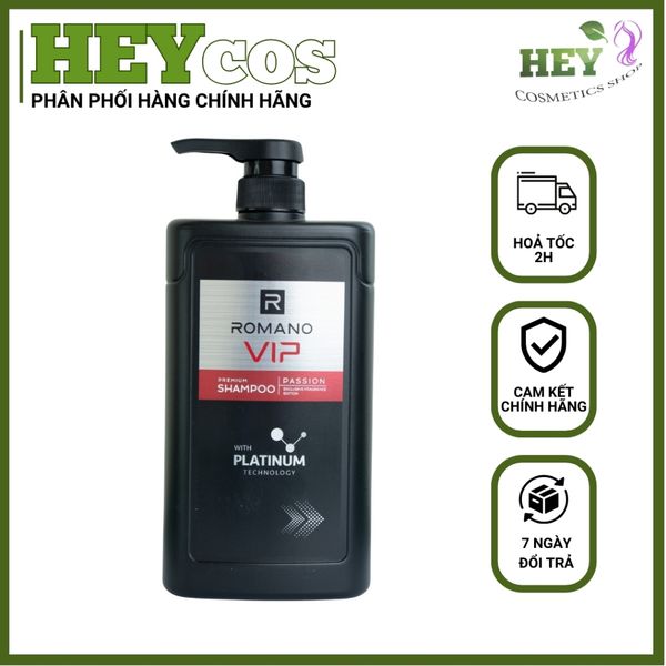  Dầu Gội Cao Cấp Romano Vip Vision/Passion Sang Trọng Cuốn Hút 650g/chai | HEYCOS 