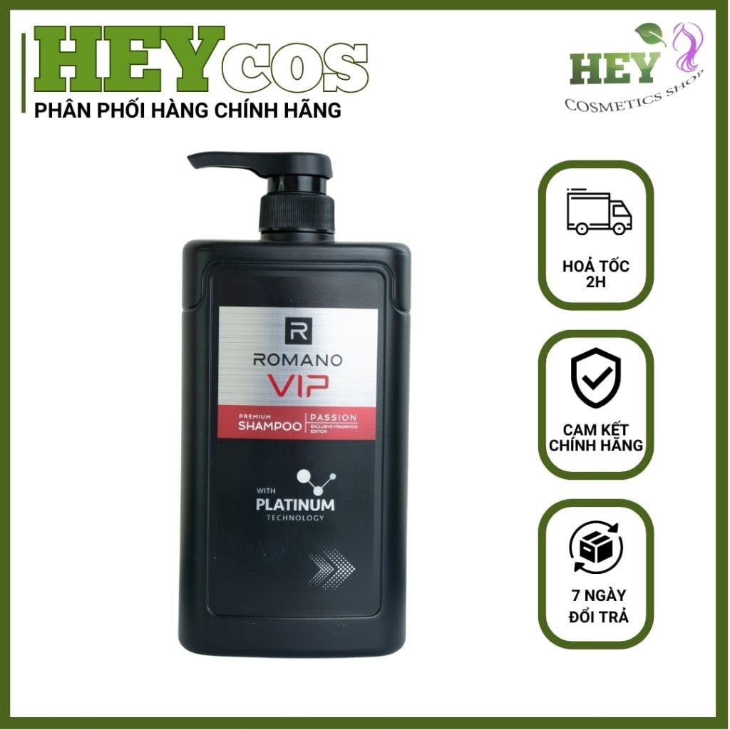  Dầu Gội Cao Cấp Romano Vip Vision/Passion Sang Trọng Cuốn Hút 650g/chai | HEYCOS 