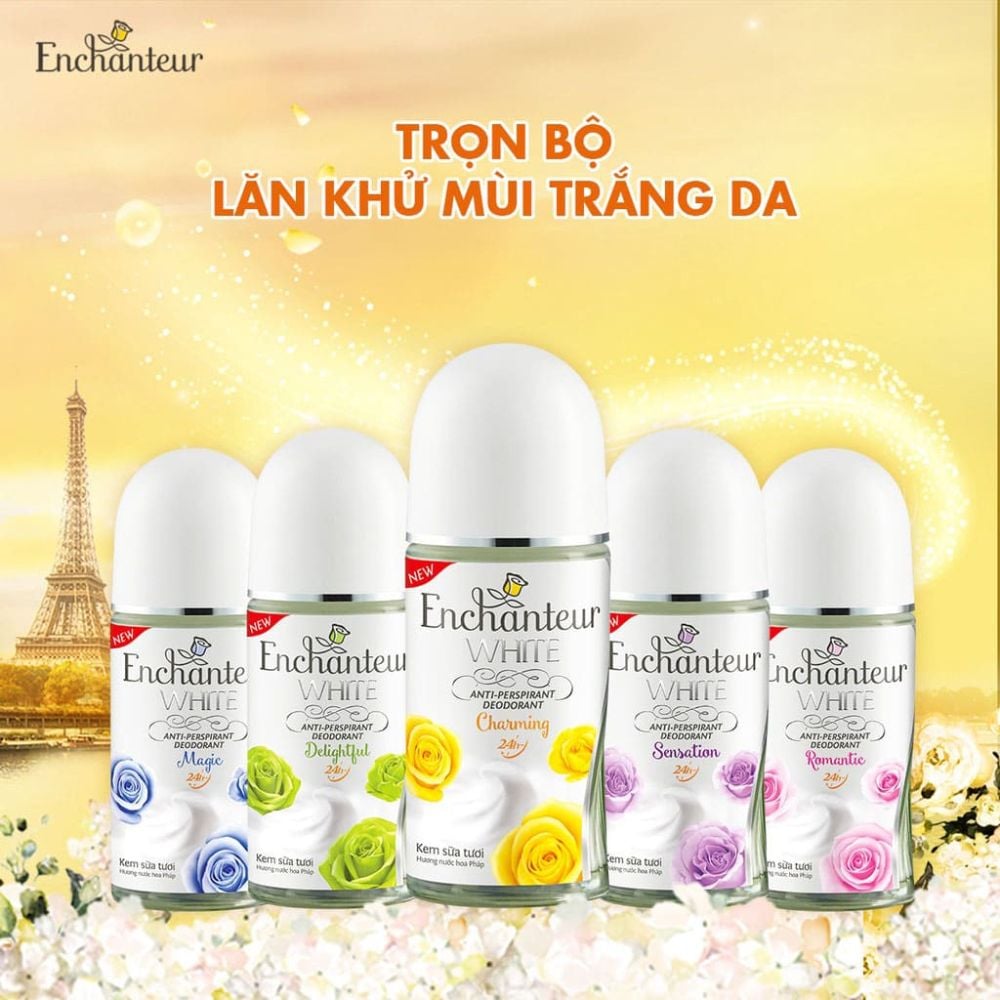  Lăn Khử Mùi Trắng Da Enchanteur Charming/ Delightful/ Romantic/Sensation/Magic 25ml/50ml | HEYCOS 