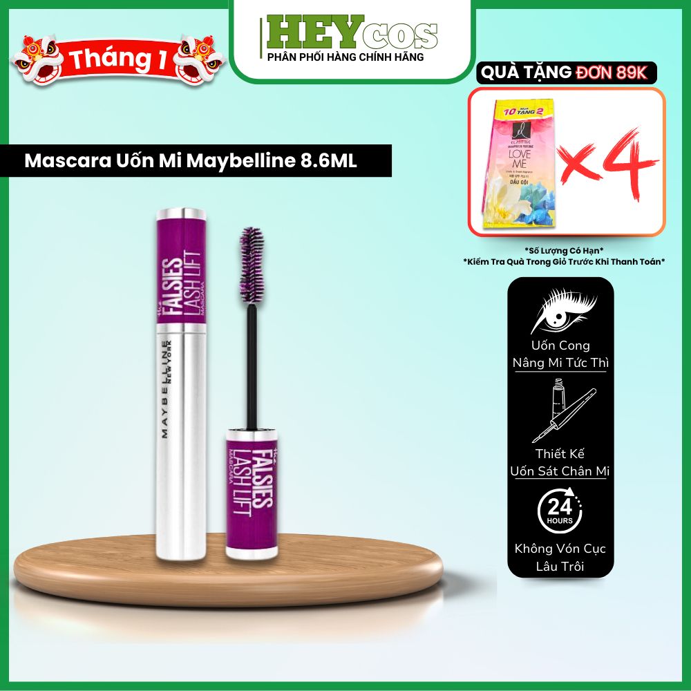 Mascara Uốn Mi, Nâng Mi và Làm Dày Mi Maybelline New York Falsies Lash Lift 8.6ml | HEYCOS