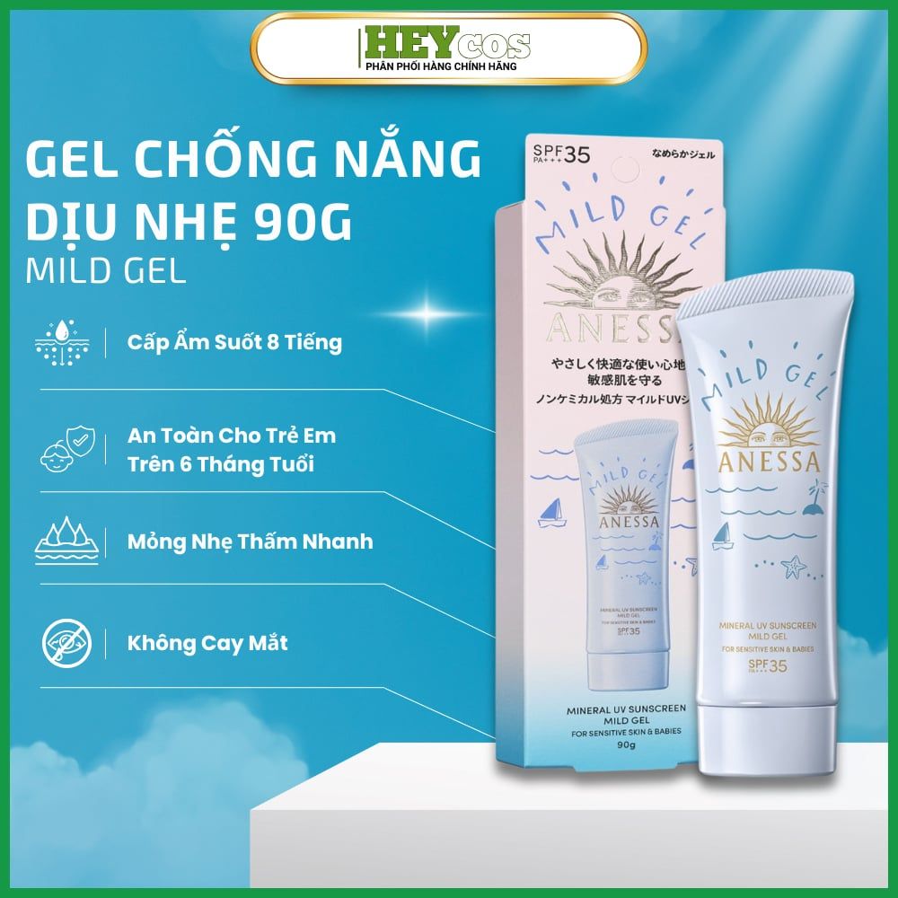 [CHÍNH HÃNG] Gel chống nắng dịu nhẹ Anessa Moisture UV Sunscreen Mild Gel SPF 35 PA+++ 90g