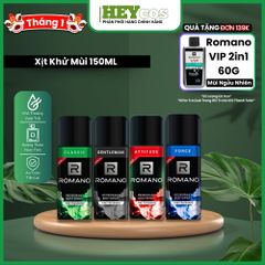 Xịt khử mùi toàn thân ngăn mồ hôi và mùi cơ thể Romano 150ml |HEYCOS