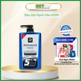  Dầu Gội Nam Sạch Gàu 5in1 Romano Hương Nước Hoa Nam Classic/ Force/ Attitude 650g 