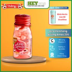 [DATE T10/2025] Kẹo the không đường Amos Cool Smile Vị Đào 22g (đơn vị:hộp)