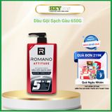  Dầu Gội Nam Sạch Gàu 5in1 Romano Hương Nước Hoa Nam Classic/ Force/ Attitude 650g 