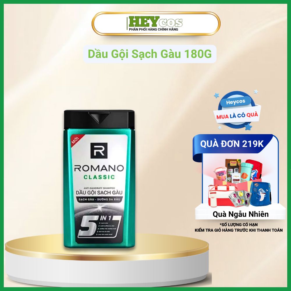  Dầu Gội Nam Sạch Gàu 5in1 Romano Hương Nước Hoa Nam Classic/ Force/ Attitude 650g 