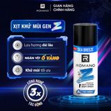  [TĂNG 40% DUNG TÍCH] Xịt khử mùi cho nam ngăn vệt ố vàng Romano Gen Z 182ml 