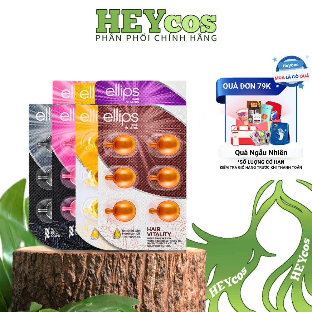 [CHÍNH HÃNG] Hộp 12 Vỉ (72 Viên) Tinh Dầu Dưỡng Tóc Ellips Đa Vitamin Nuôi Dưỡng Tóc