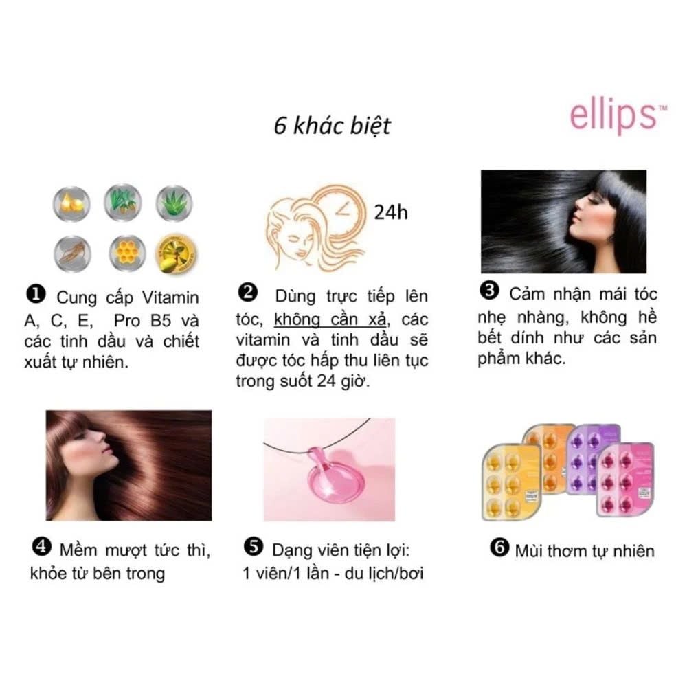  [CHÍNH HÃNG] Hộp 12 Vỉ (72 Viên) Tinh Dầu Dưỡng Tóc Ellips Đa Vitamin Nuôi Dưỡng Tóc 