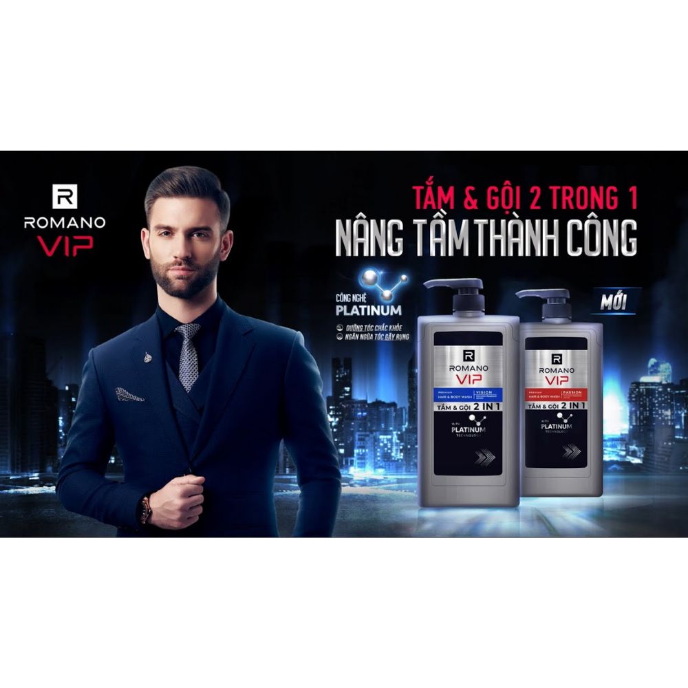  Tắm gội Romano cao cấp VIP PASSION/VIP VISION/VIP IMPRESS 650g | HEYCOS 