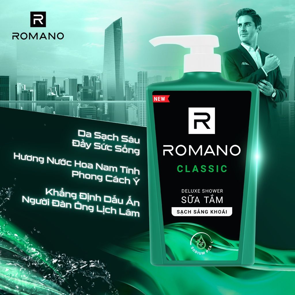  Sữa Tắm Romano Hương Nước Hoa Classic/ Attitude/ Force/ Gentleman 650g | HEYCOS 