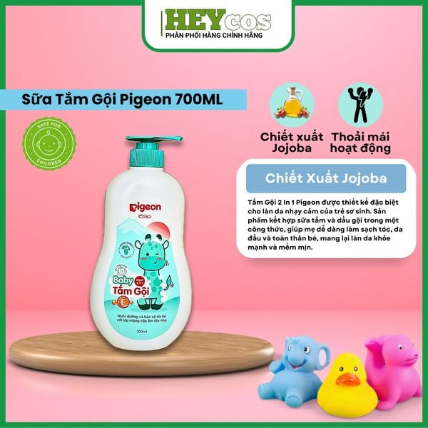  Sữa Tắm Gội Pigeon 700ml Mẫu Mới Cho Bé | HEYCOS 