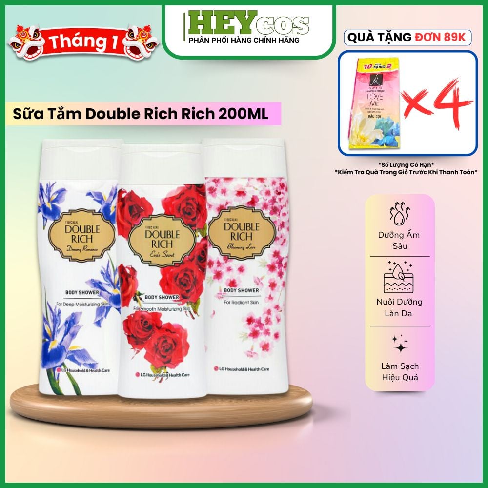 Sữa Tắm Double Rich Cân Bằng Ẩm Hương Nước Hoa 200g | HEYCOS