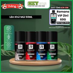Lăn khử mùi nam kháng khuẩn & khô thoáng cả ngày Romano 50ml/chai |HEYCOS