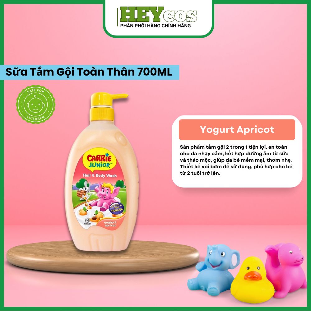  Sữa tắm gội toàn thân Carrie Junior dành cho bé từ 2 tuổi 700G| HEYCOS 