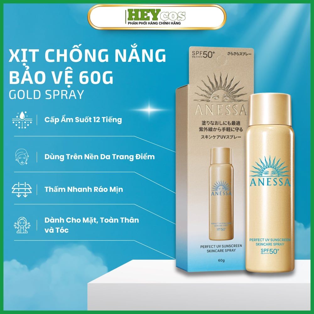  Xịt chống nắng Anessa Perfect UV Sunscreen Skincare Spray 60g 