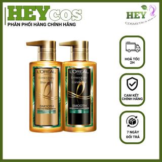 Dầu gội, xả dưỡng tóc suôn mượt tóc cao cấp L'Oreal Paris Extraordinary Oil Smooth 440ml