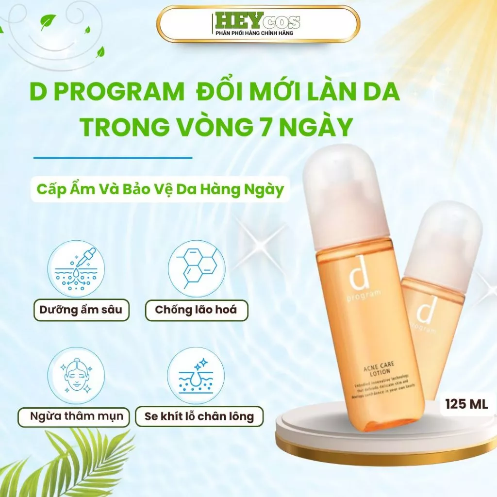  Nước cân bằng cho da mụn D Program Microbiome Acne care Lotion 125ml 