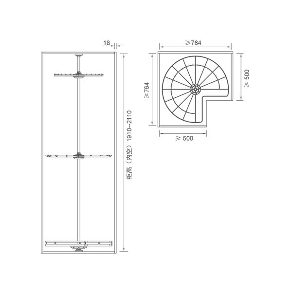  KỆ GÓC XOAY ĐA NĂNG MARTHA 
