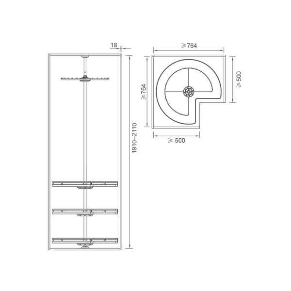  KỆ GÓC XOAY ĐA NĂNG 4 TẦNG MARTHA 