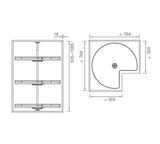  KỆ GÓC XOAY BA TẦNG VIOLET 