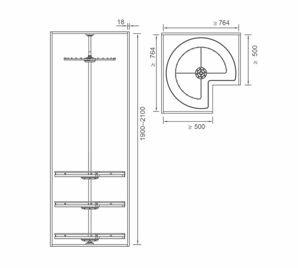  KỆ GÓC XOAY ĐA NĂNG 4 TẦNG VIOLET 