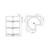  KỆ GÓC XOAY BA TẦNG RAPHIE 