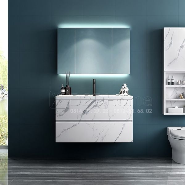 Tủ lavabo gỗ picomat sơn bóng gương PT-TL.PI03