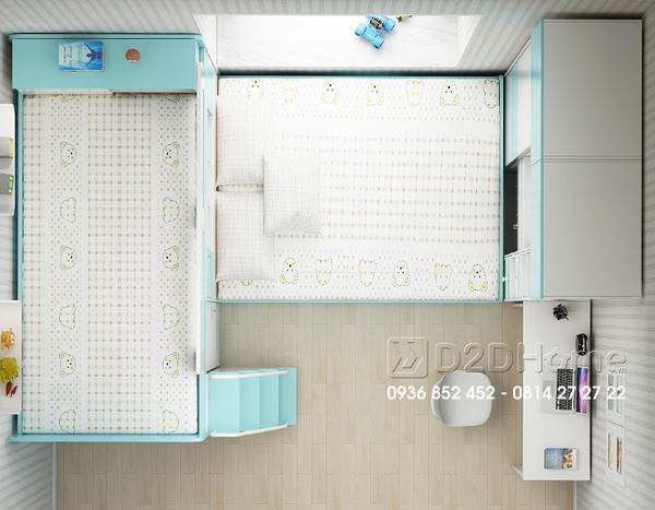 Thiết kế phòng ngủ bé tiết kiệm diện tích PB.TKDT35